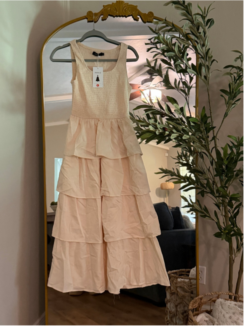 NEW Sleeveless Midi Maxi Dress Scoop Neck Ruffle Tiered Layered S 4/6